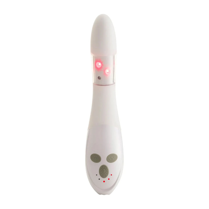 Issviva x Joylux Vaginal Rejuvenation Device with sleek white and pink design, shown on a minimal background for intimate wellness.