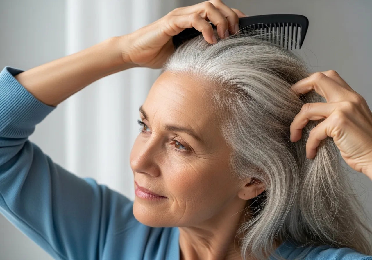 Embracing grey hair: strength in your authentic reflection