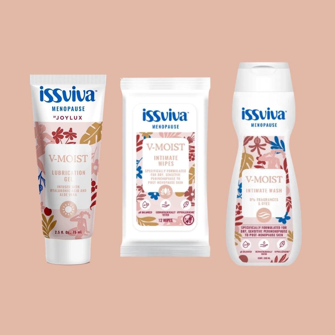 issviva Menopause V-Moist product set on a beige background