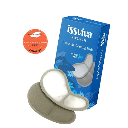 Issviva reusable cooling pads with packaging on a white background